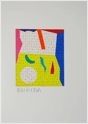 Farbstift, Pigmenttinte-Liner auf Papier, 21 cm x 29,7 cm, - 2021 ( " Bild in DNA gespeichert " )