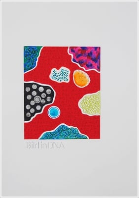 Aquarellfarbstift, Bleistift, Pigmenttinte-Liner auf Papier, 21 cm x 29,7 cm, - 2021 ( " Bilder in DNA gespeichert " )