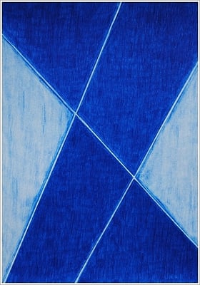 21 cm x 29,7 cm - Helioblau-Rötlich - Farbstift auf Papier - 2017 - ( " DNA - Farben-Chakren " )