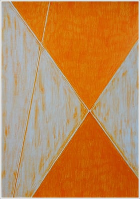 21 cm x 29,7 cm - Kadmiumorange - Farbstift auf Papier - 2017 - ( " DNA - Farben-Chakren " )