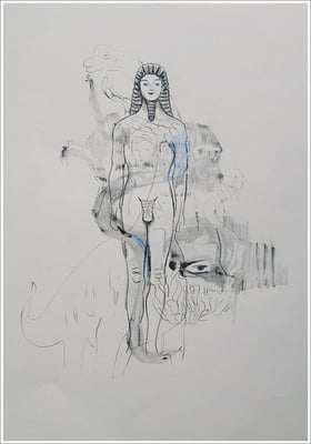 Bleistift, Farbstift auf Papier, 21 cm x 29,7 cm, - 2018 - " Natur "