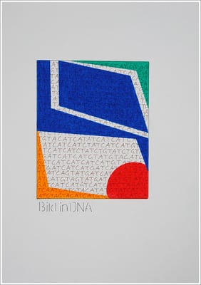 Farbstift, Pigmenttinte-Liner auf Papier, 21 cm x 29,7 cm, - 2021 ( " Bild in DNA gespeichert " )