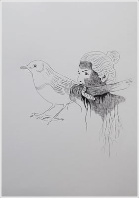 Bleistift auf Papier, 21 cm x 29,7 cm, - 2018 - " Natur "