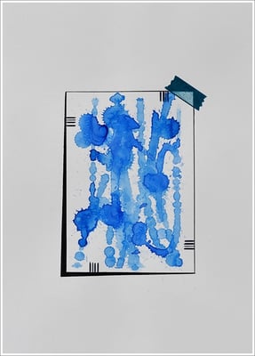 Aquarellfarbstift, Bleistift, Farbstift auf Papier, 21 cm x 29,7 cm, - 2023 ( " Packungsbeilage / Beipackzettel - absichtlich leer " )