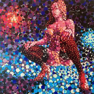 Relation 04 l 2018 l 80x80 cm l Papier auf Holz