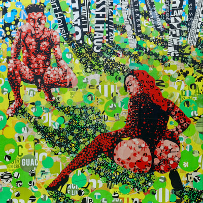 Relation 03 l 2018 l 80x80 cm l Papier auf Holz