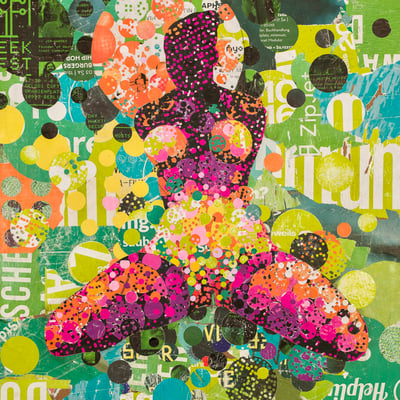 Relation 02 l 2018 l 80x80 cm l Papier auf Holz