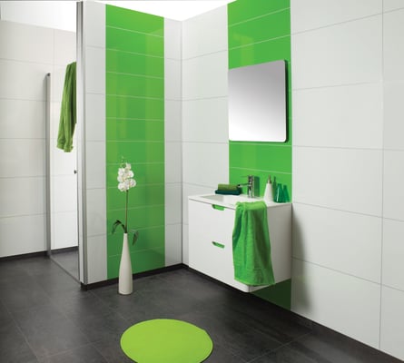 Fliesenoptik in grün