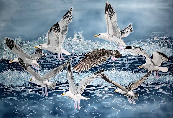 Shell Island Seagulls Art Print