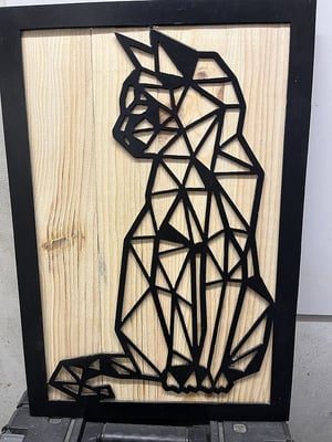 chat origami et bois de palette