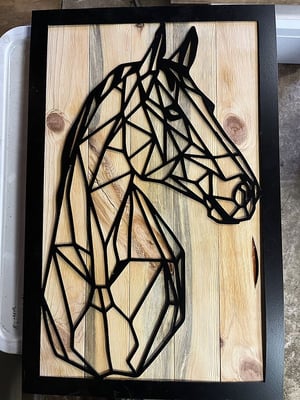 cadre acier et bois de palette