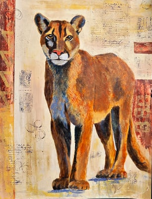 "Panther" Acryl, Papier 50x65cm, 250 Franken