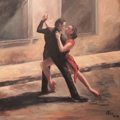 Tango Nr. 4  Öl_Lwd.80x80cm