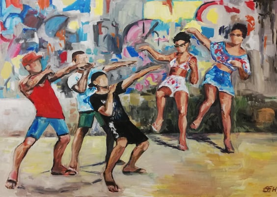 Dancing In The Street  70x100cm