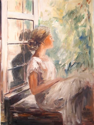 At The Sunny Window  Öl/Lwd. 60x80cm 