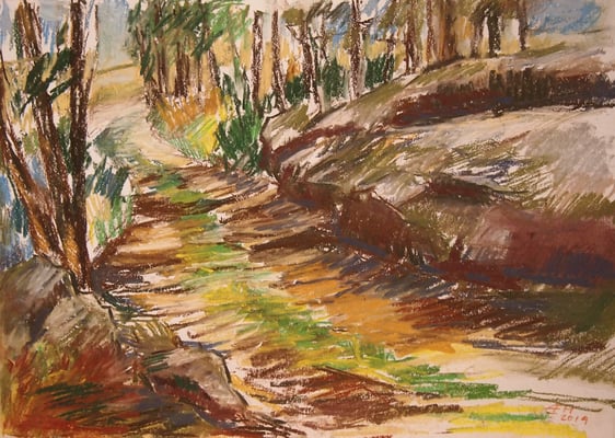 Past Rocks And Stones   Pastellkreide 29,7x42cm