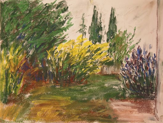 In The Garden, Pastellkreide 36x48cm