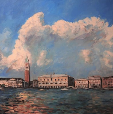 High Clouds Over The Serenissima, Öl_Lwd.80x80cm