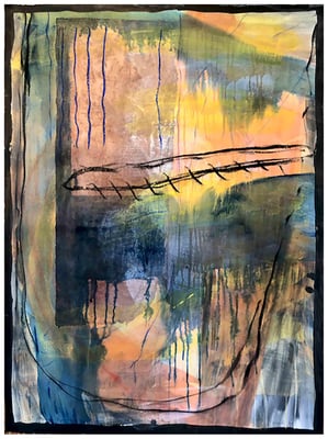 "Fliegende Blätter", #2, 2021, MT auf Bütten, 107x79 cm