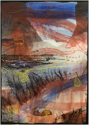 Wüstung #3, 2022, MT auf Fotodruck auf Dibond, 105x75 cm