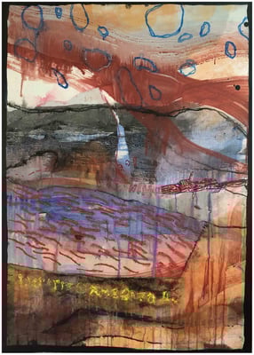 Wüstung #1, 2022, MT auf Fotodruck auf Dibond, 105x75 cm