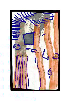 Kleinformatige Serie, Fine Art Prints eines überarbeiteten Skizzenheftes von 1980, 1991 analog, 2023 digital überarbeitet, pg.4