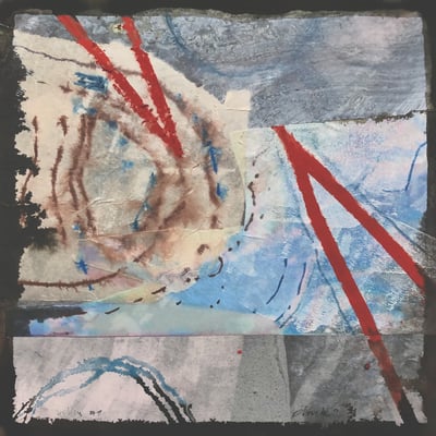 Wohin, #1, 2022, MT auf Fotodruck auf Dibond, 30x30 cm