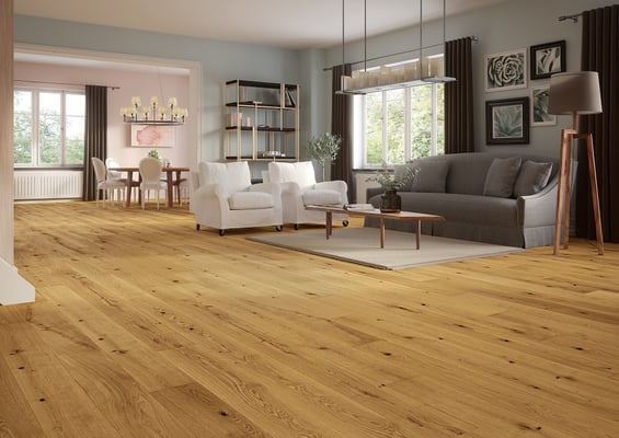 Edeldielen Manufaktur Landhausdiele Nut/Feder Eiche Zillertal Gesundastig-naturell 15x190x1800-2400mm