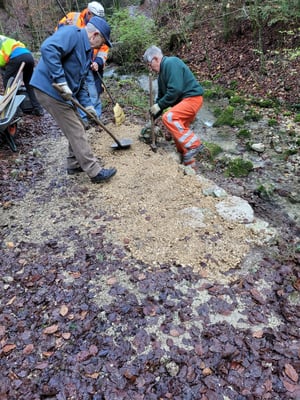 Hier noch das Tüpfelchen auf dem i. Auffüllen mit Mergel