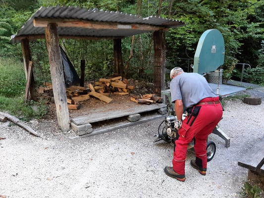 Montage der Motorkreissäge/Holzhacker