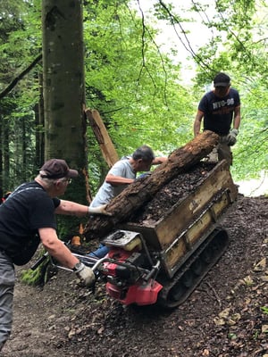 Schwerere Brocken mit der Motorschubkarre