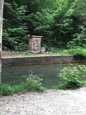 Und hier beim Spritzbrunnen, alles wieder gerichtet und gefüllt.