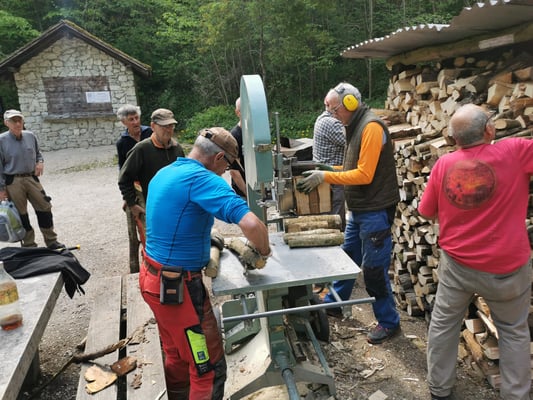 Sägen, holzen, versorgen