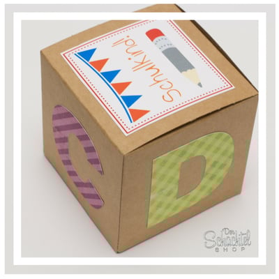 Back to School Geschenkschachtel, Seitenansicht