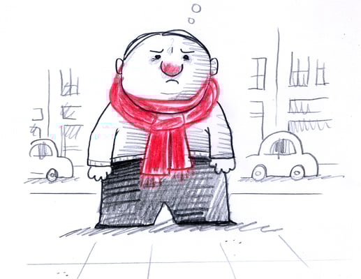 Originalzeichnung "Husten"