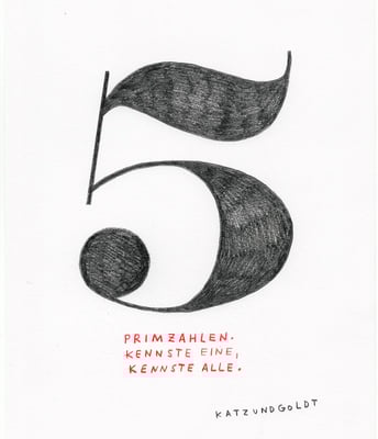 Originalzeichnung "Primzahlen. Kennste eine, kennste alle." 