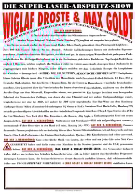 Plakat "Wiglaf Droste & Max Goldt"