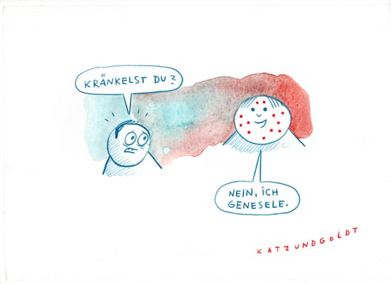 Originalzeichnung "Kränkelst du? Nein, ich genesele."