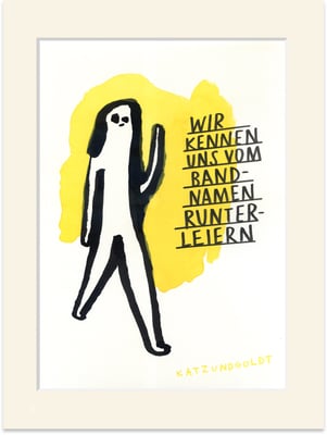 Originalzeichnung "Wir kennen uns vom Bandnamen runterleiern"