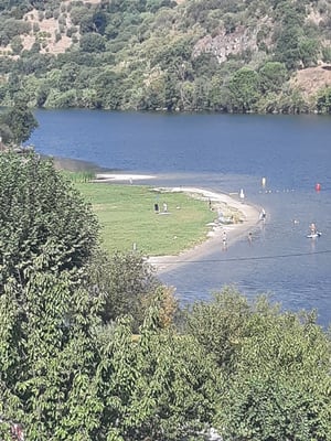 dieser Flussstrand ist der erste mit Rasen - oder so etwas ähnlichem