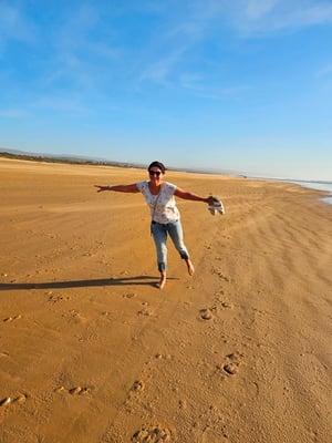 der Wind am Strand ist wirklich stark ...