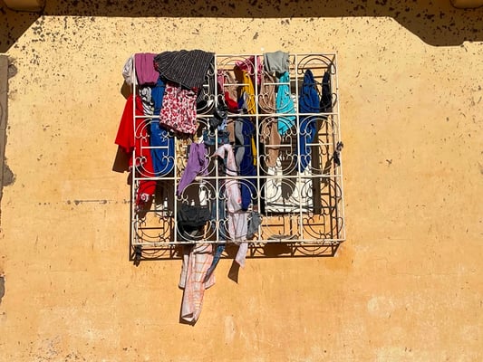 improvisierte Wäschetrocknung