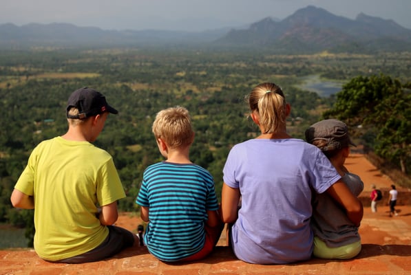 Sicht von oben Richtung Bergland