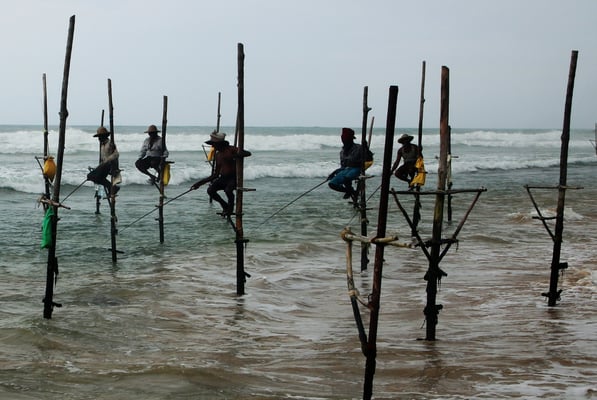 Typisches Bild der Stelzenfischer... die hier liessen sich aber nur gegen Entgeld ablichten, das wohl höher war als die gefangenen Fische an diesem Tag...
