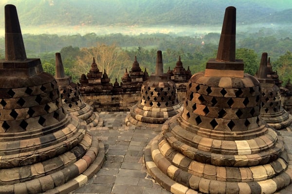 Schöne, gut erhaltene und einzigartige Tempelanlage in Borobudur, definitiv ein Besuch wert