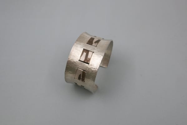 Armreif Silber / Mokume gane