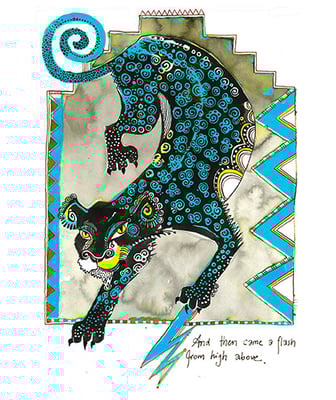 From "Horizon to Horizon" (university project), watercolours, ink & fineliner, 2013