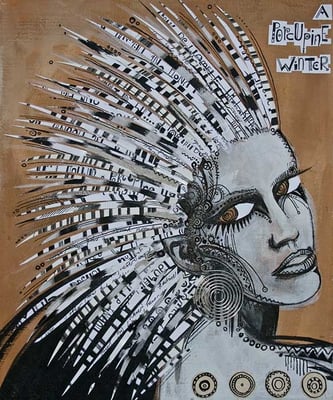 "A Porcupine Winter", mixed media, 2011