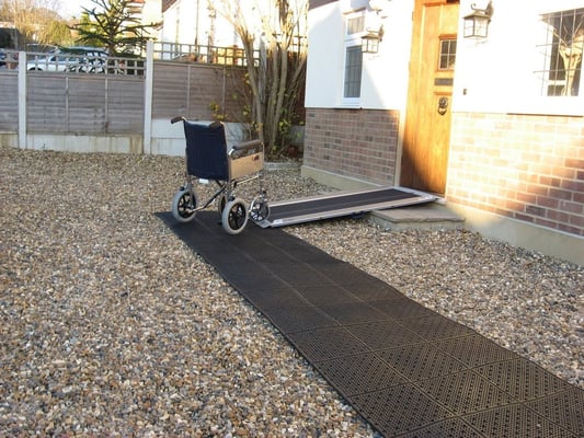 Roll out pathway for wheelchairs