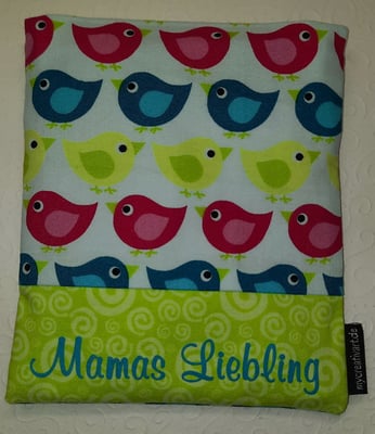 BK Vögel pink-türkis-grün mit grünem Schrift-Hintergrund (geplottet)